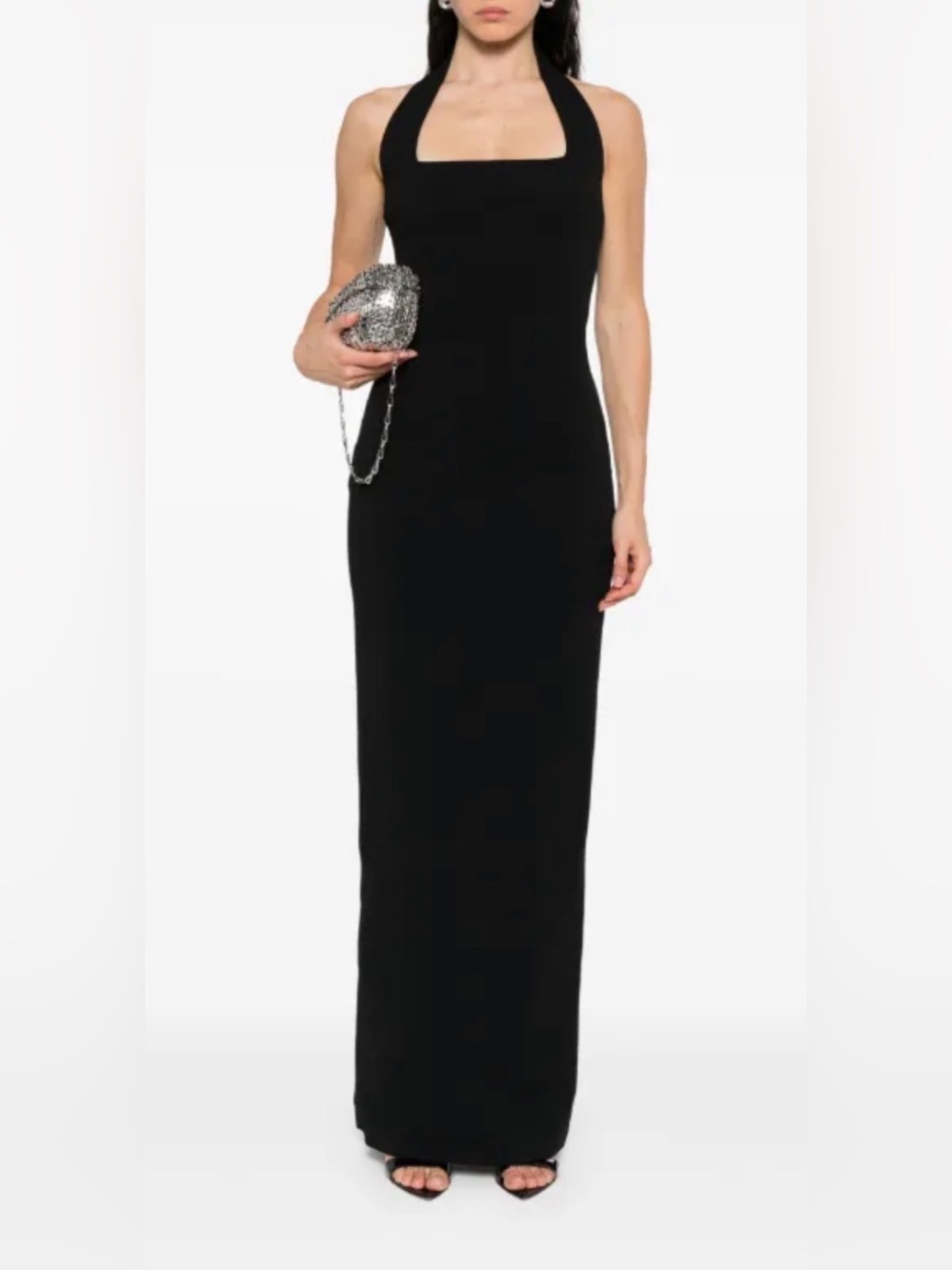 Solace London Women Ilona Maxi Dress US 10 Black